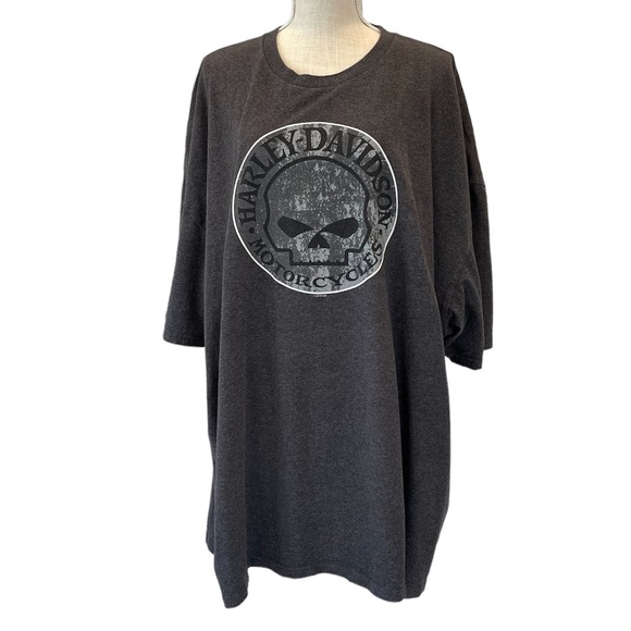 Harley-Davidson Other - HARLEY-DAVIDSON Charcoal Grey Willie G Skull Unisex Graphic Tee Shirt Size 4XL